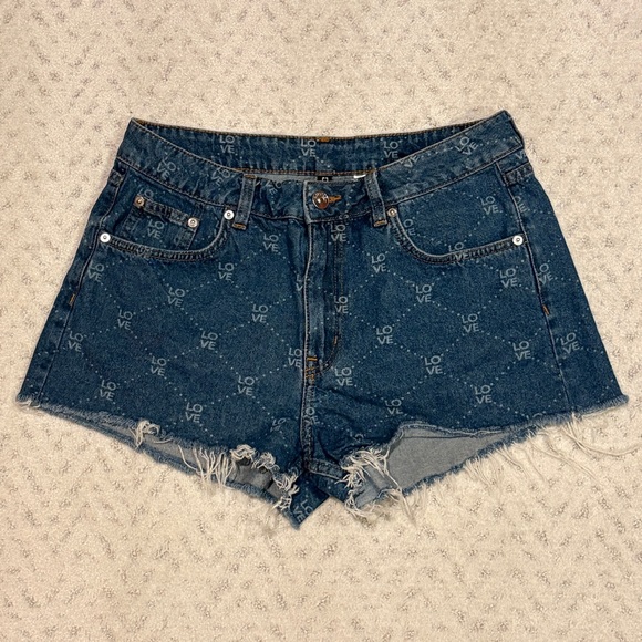 Divided Pants - HM Divided Denim Shorts Womens Size 10 Blue Jean High Waist Daisy Dukes Festival